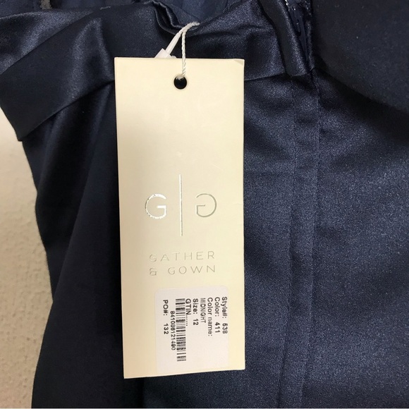 David Tutera Gather & Gown Size 12 Midnight Gown Bridesmaid Event Classic NEW - Picture 9 of 9